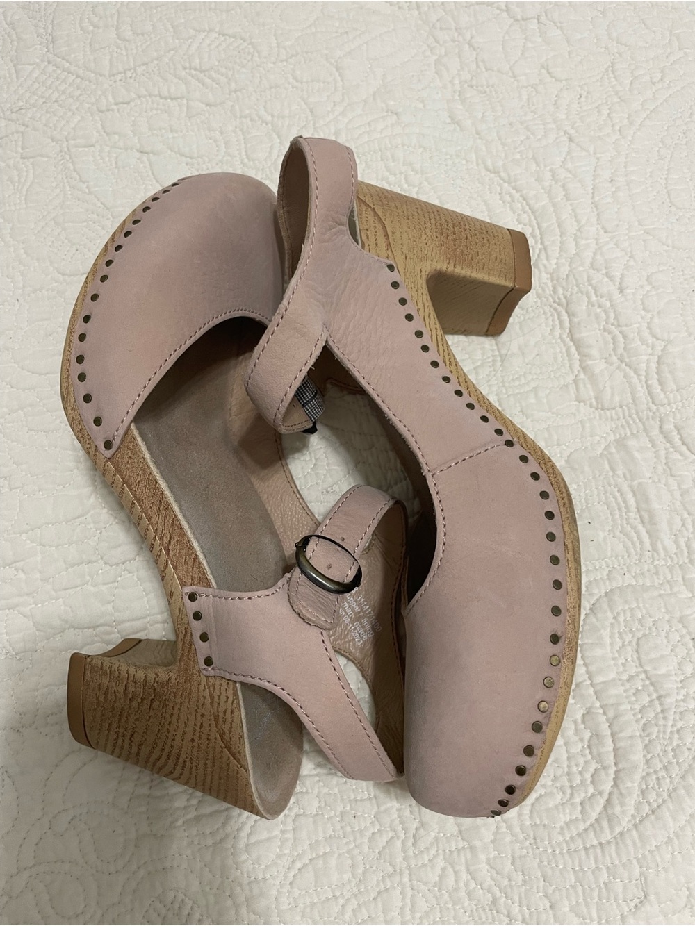 Dansko Women's Dusty Pink Mary Jane Clog Sandals Size 38